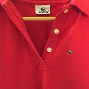 Thigh length red Lacoste dress